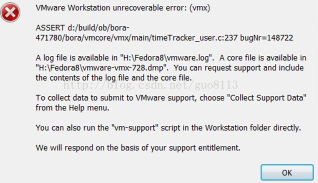 VMWare挂起启动失败，VMware Workstation unrecoverable error: (vmx)